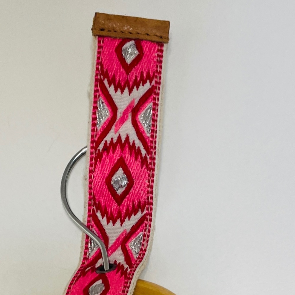 Free People Aztec Pink Print Woven Leather Accent Belt - Picture 11 of 11